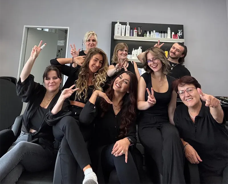 Teamfoto im Friseursalon